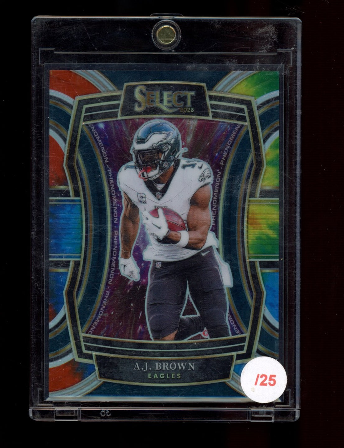 2023 Panini Select #PH-ABR A.J. Brown Phenomenon Tie-Dye Prizm #/25