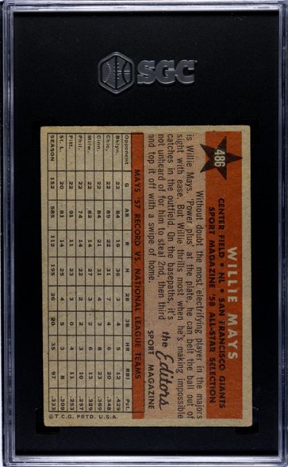 1958 Topps #486 Willie Mays All-Star SGC 3