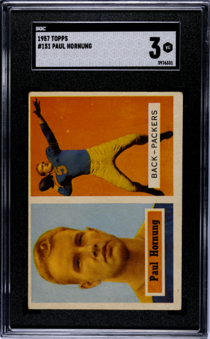 1957 Topps #151 Paul Hornung SGC 3