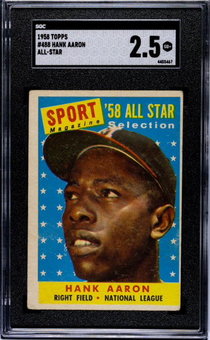 1958 Topps #488 Hank Aaron All-Star SGC 2.5