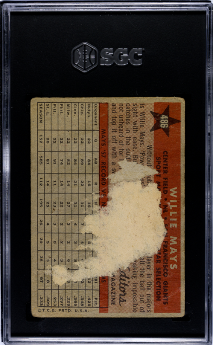 1958 Topps #486 Willie Mays All-Star SGC 1