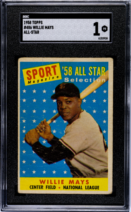 1958 Topps #486 Willie Mays All-Star SGC 1