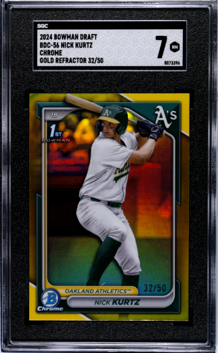2024 Bowman Draft #BDC-56 Nick Kurtz Chr. Gold Ref. SGC 7