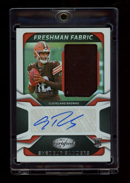 2025 Panini Certified #FBC-SSS Shedeur Sanders Mirror Signatures #/299