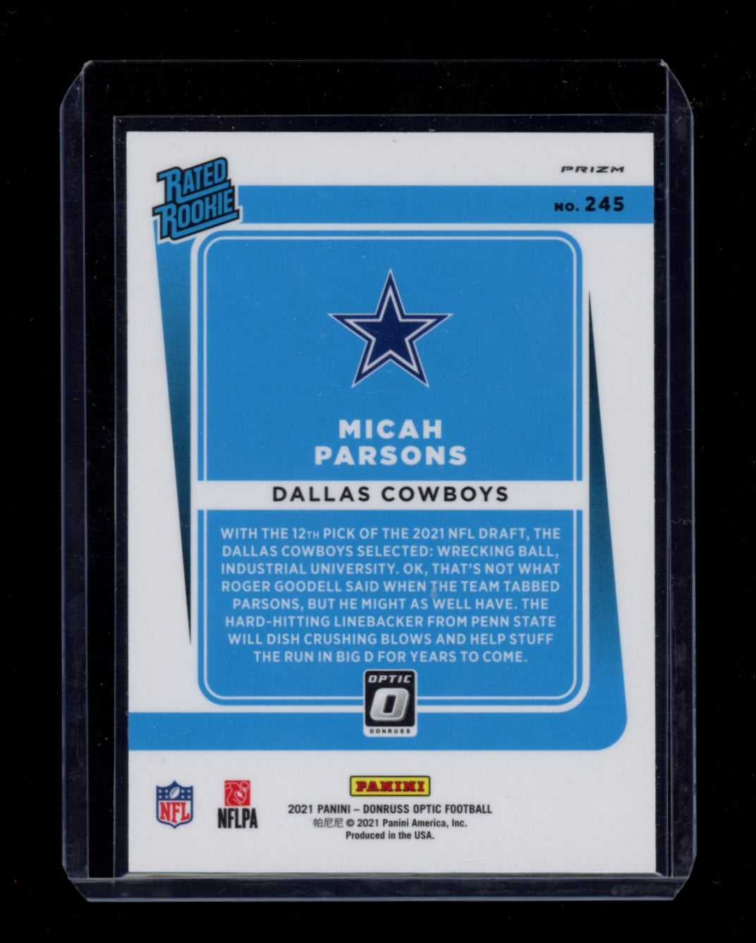 2021 Donruss Optic #245 Micah Parsons Stars