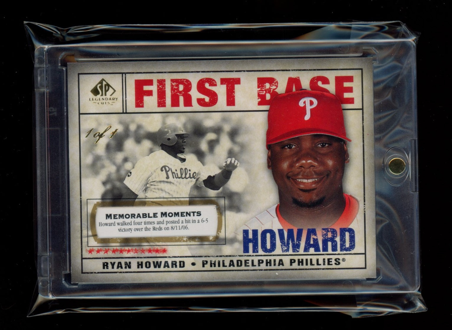 2008 SP Legendary Cuts #15 Ryan Howard Memorable Moments #/1