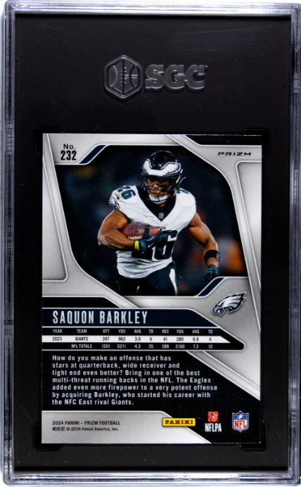 2024 Panini Prizm #232 Saquon Barkley RWB Prizm SGC 10