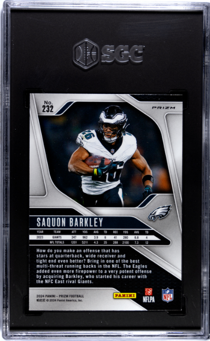 2024 Panini Prizm #232 Saquon Barkley RWB Prizm SGC 10