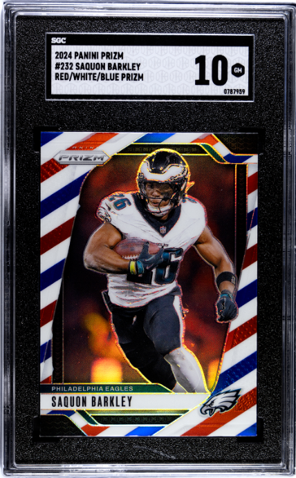 2024 Panini Prizm #232 Saquon Barkley RWB Prizm SGC 10