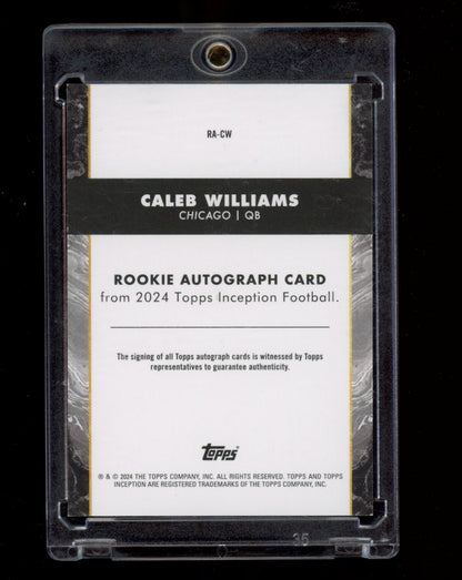 2024 Topps Inception #RA-CW Caleb Williams Rookie Autographs Red #/75