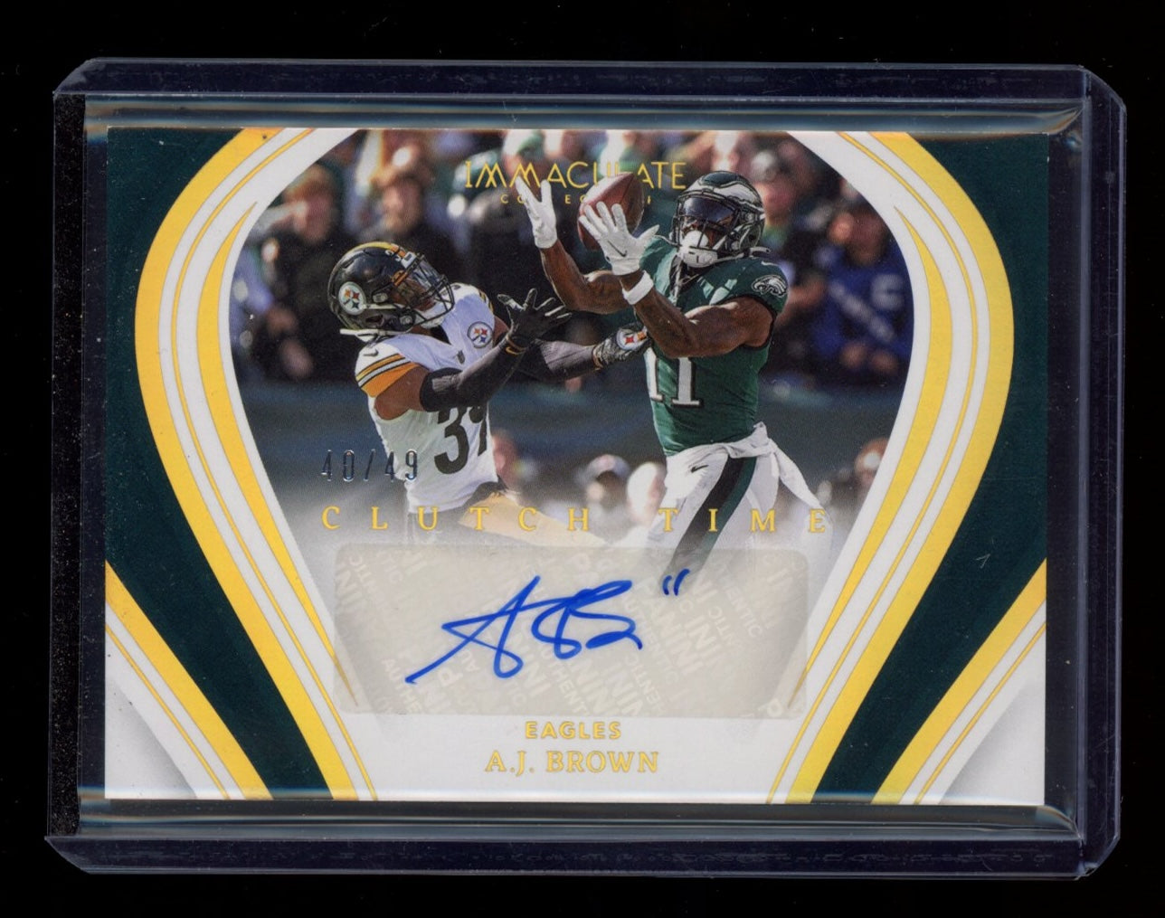 2023 Panini Immaculate Collection #CTI-AJB A.J. Brown Clutch Time Ink #/49