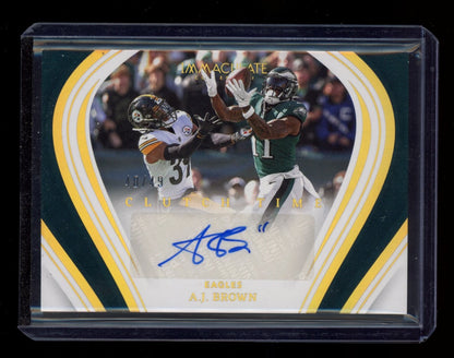 2023 Panini Immaculate Collection #CTI-AJB A.J. Brown Clutch Time Ink #/49