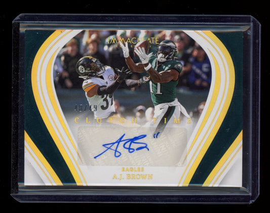 2023 Panini Immaculate Collection #CTI-AJB A.J. Brown Clutch Time Ink #/49