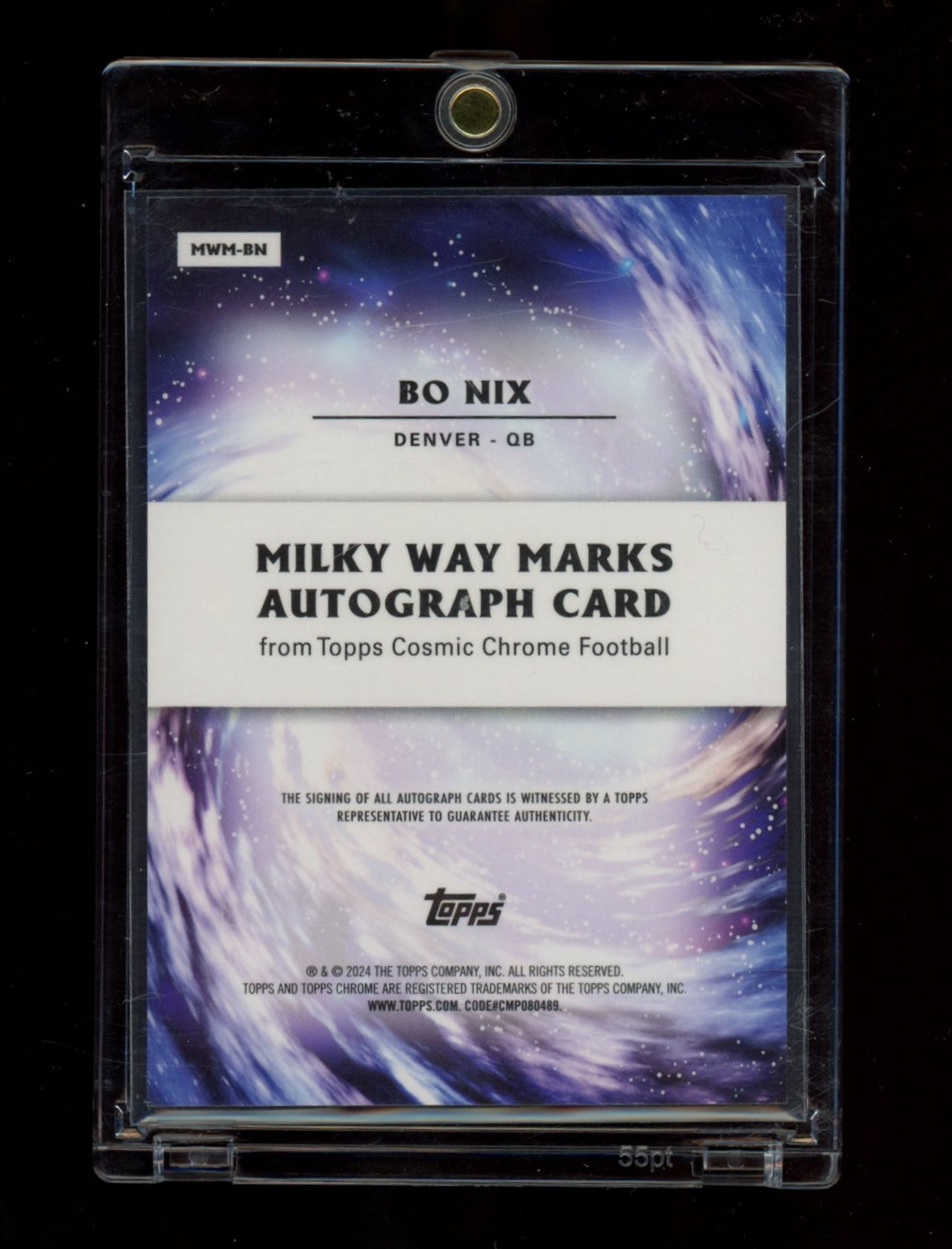 2024 Topps Chrome Cosmic #MWM-BN Bo Nix Milky Way Marks Gold  #/50