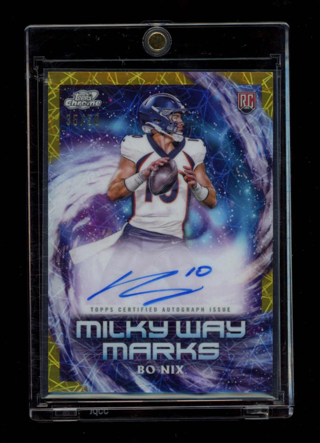 2024 Topps Chrome Cosmic #MWM-BN Bo Nix Milky Way Marks Gold  #/50