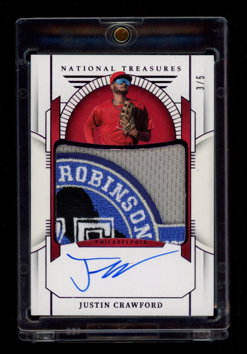 2024 Panini National Treasures #PMS-JC Justin Crawford Sig Purple #/5