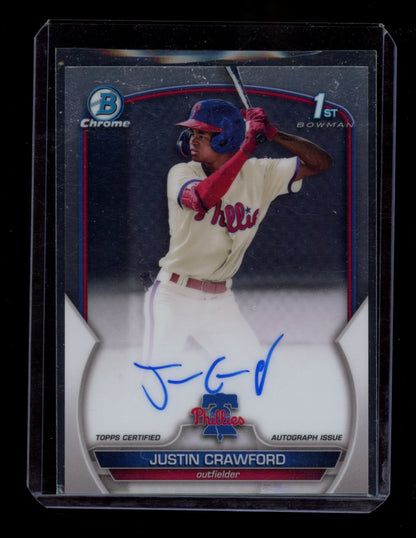 2023 Bowman #CPA-JC Justin Crawford Chrome Prospect Autographs