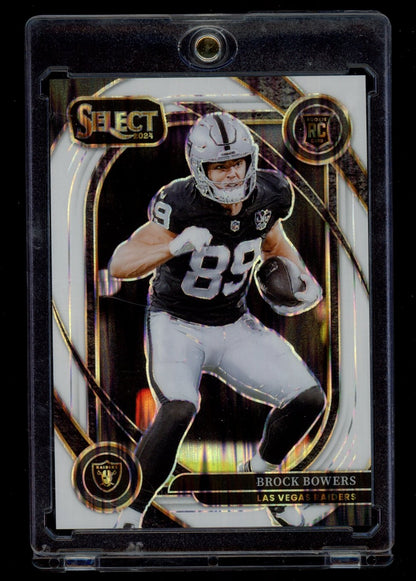 2024 Panini Select #222 Brock Bowers White Prizm Shock #/199