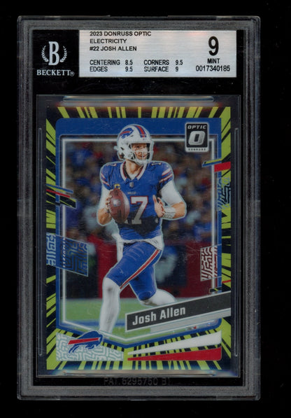 2023 Donruss Optic #22 Josh Allen Electricity BGS 9 #/69
