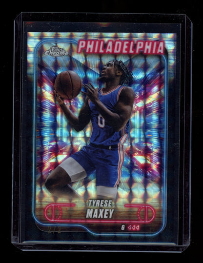 2024-25 Topps Chrome #40 Tyrese Maxey Black Geometric Refractor #/2