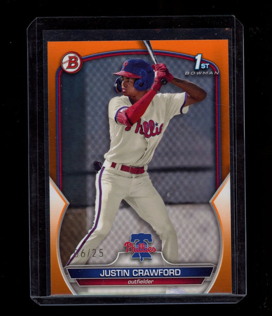 2023 Bowman #BP-3 Justin Crawford Prospects Orange #/25