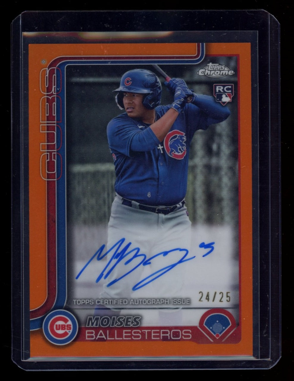 2025 Topps Chrome Update #RA-MB Moisés Ballesteros Auto Orange #/25