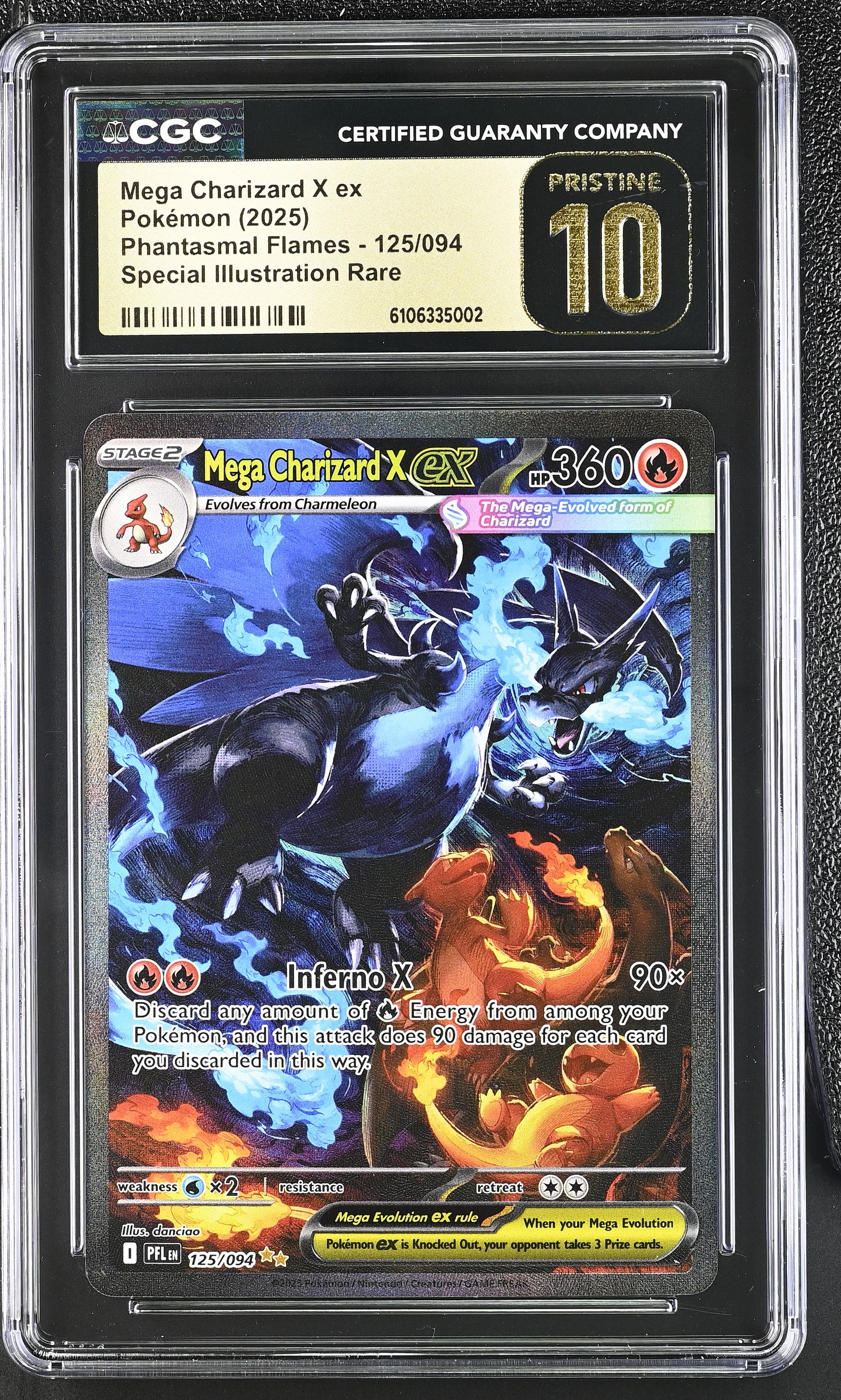 2025 Phantasmal Flames #125/094 Mega Charizard X ex CGC 10