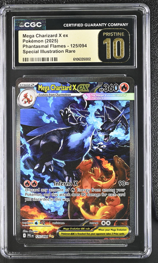 2025 Phantasmal Flames #125/094 Mega Charizard X ex CGC 10