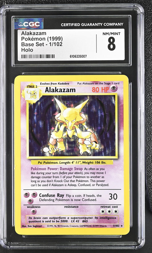 1999 Base Set #1/102 Alakazam CGC 8