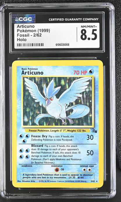 1999 Fossil #2/62 Articuno CGC 8.5