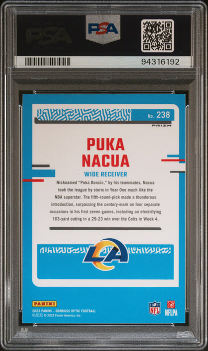 2023 Panini Donruss Optic #238 Puka Nacua Purple Shock PSA 10