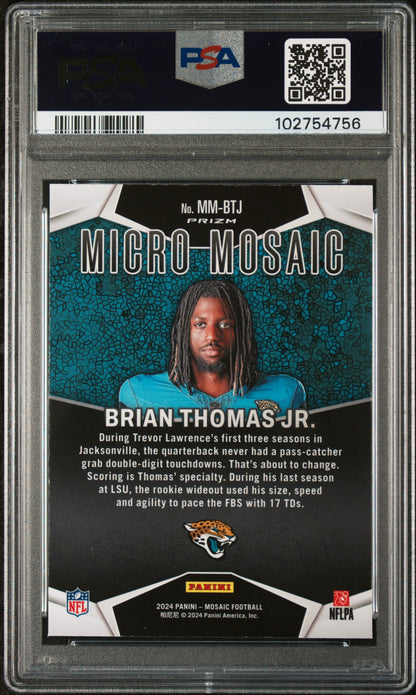 2024 Panini Mosaic Micro Mosaic #MMBTJ Brian Thomas Jr. PSA 9