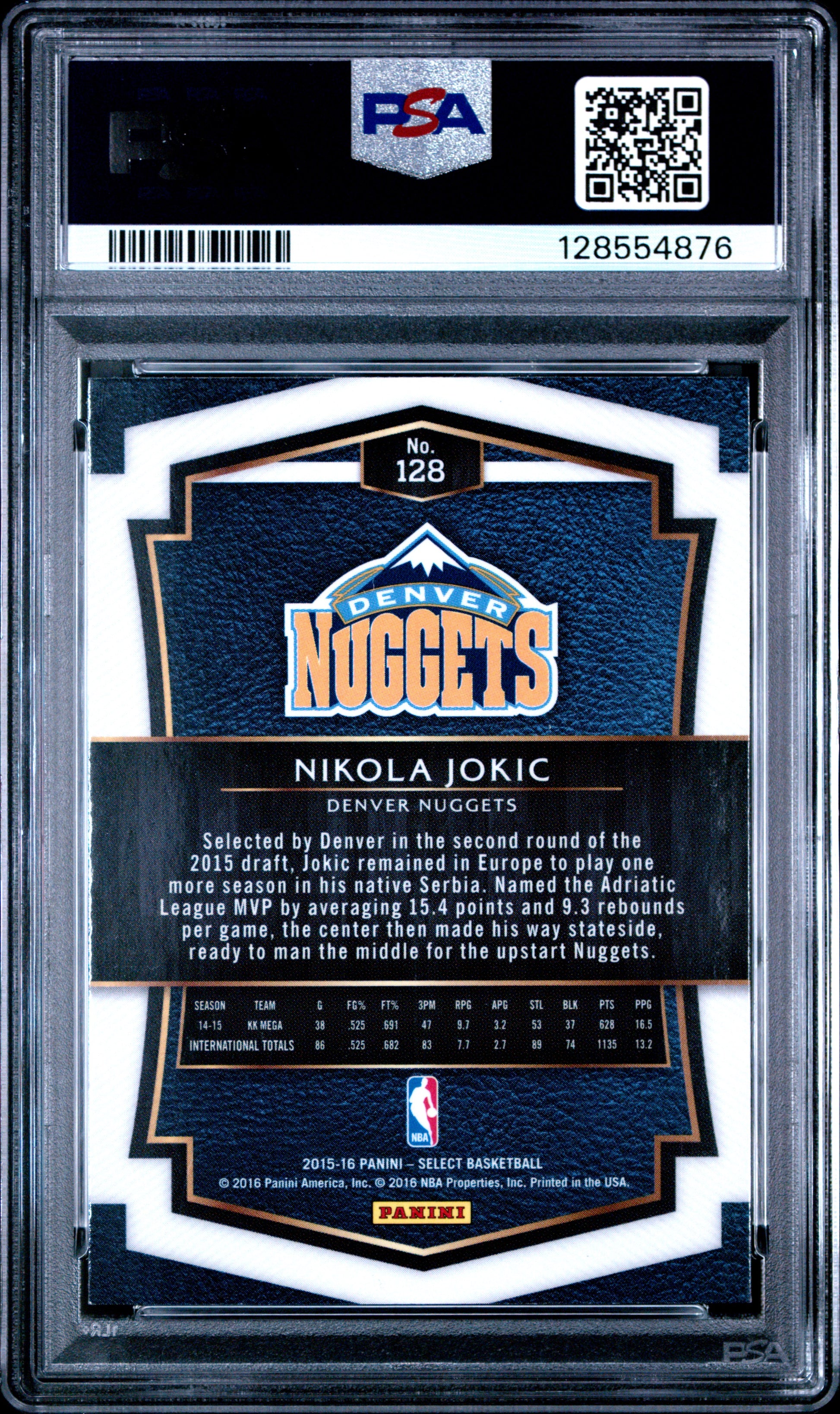 2015 Panini Select #128 Nikola Jokic PSA 9