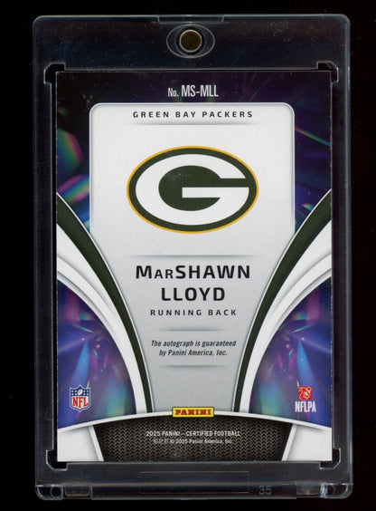 2025 Panini Certified #MS-MLL MarShawn Lloyd Mirror Signatures Black #/1