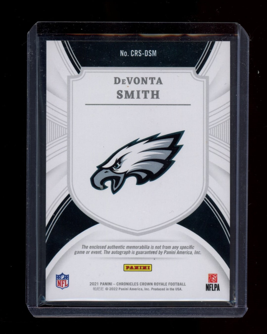 2021 Panini Chronicles #CRS-DSM DeVonta Smith Crown Royale Silhouette Auto #/49