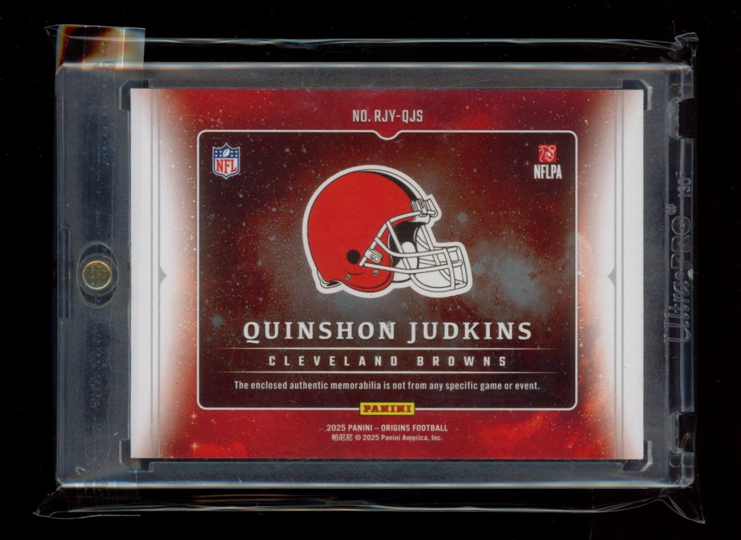 2025 Panini Origins #RJY-QJS Quinshon Judkins Rookie Jumbo Jerseys #/199