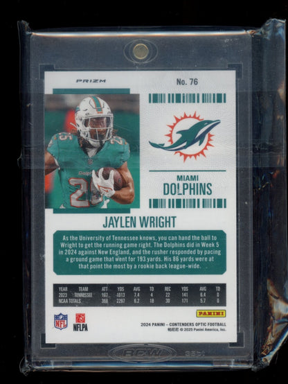 2024 Panini Contenders Optic #76 Jaylen Wright Neon Marble #/4