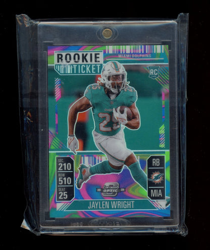 2024 Panini Contenders Optic #76 Jaylen Wright Neon Marble #/4