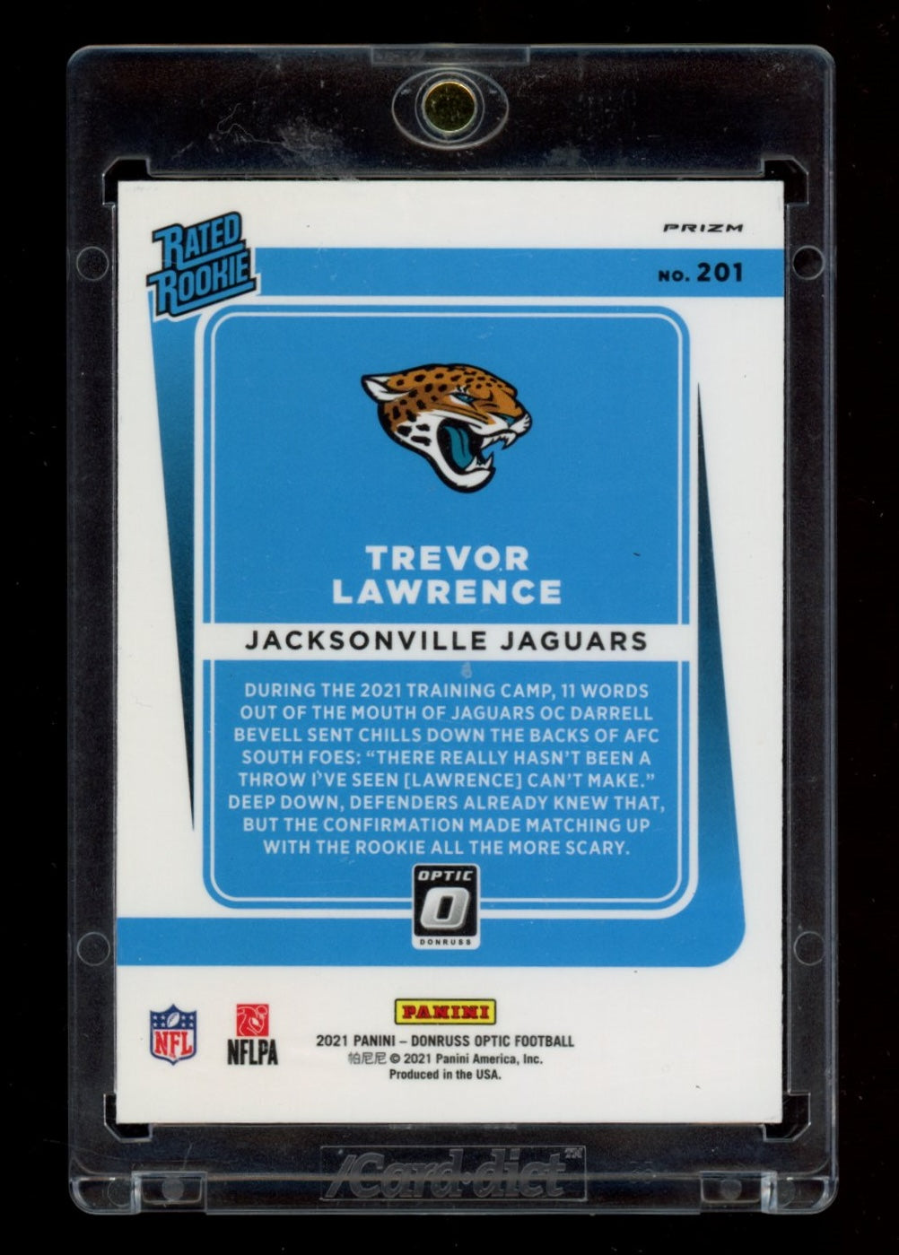 2021 Donruss Optic #201 Trevor Lawrence Green Velocity
