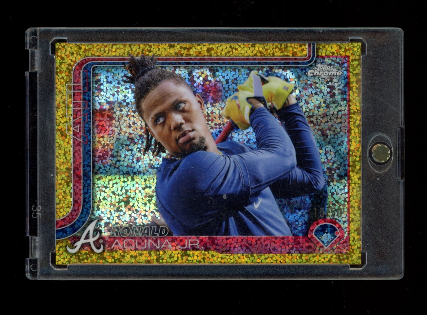 2025 Topps Chrome #257 Ronald Acuña Jr. Gold Speckle Refractors #/50