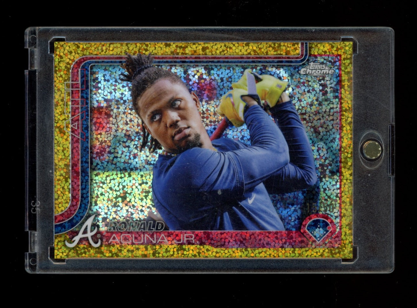 2025 Topps Chrome #257 Ronald Acuña Jr. Gold Speckle Refractors #/50