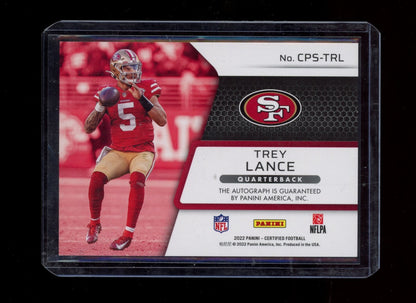 2022 Panini Certified #CPS-TRL Trey Lance Certified Sig Blue #/8