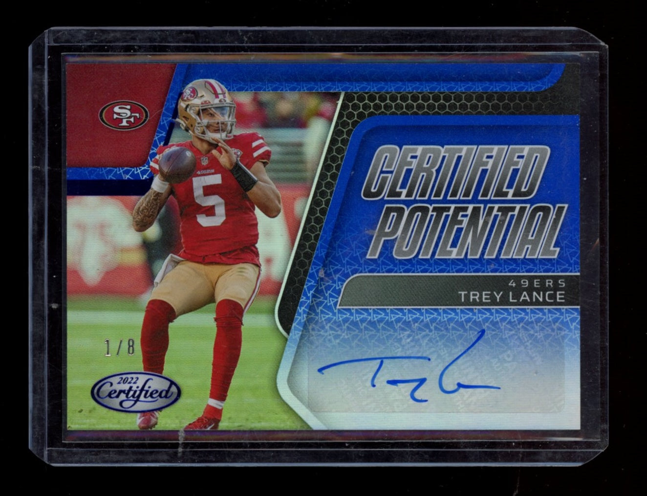 2022 Panini Certified #CPS-TRL Trey Lance Certified Sig Blue #/8