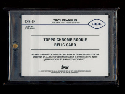 2024 Topps Chrome #CRR-TF Troy Franklin patch orange #/25