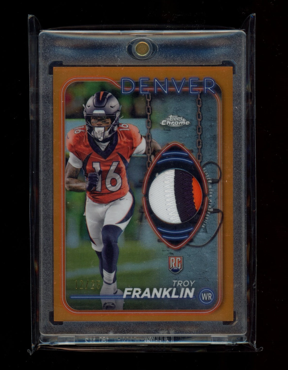 2024 Topps Chrome #CRR-TF Troy Franklin patch orange #/25