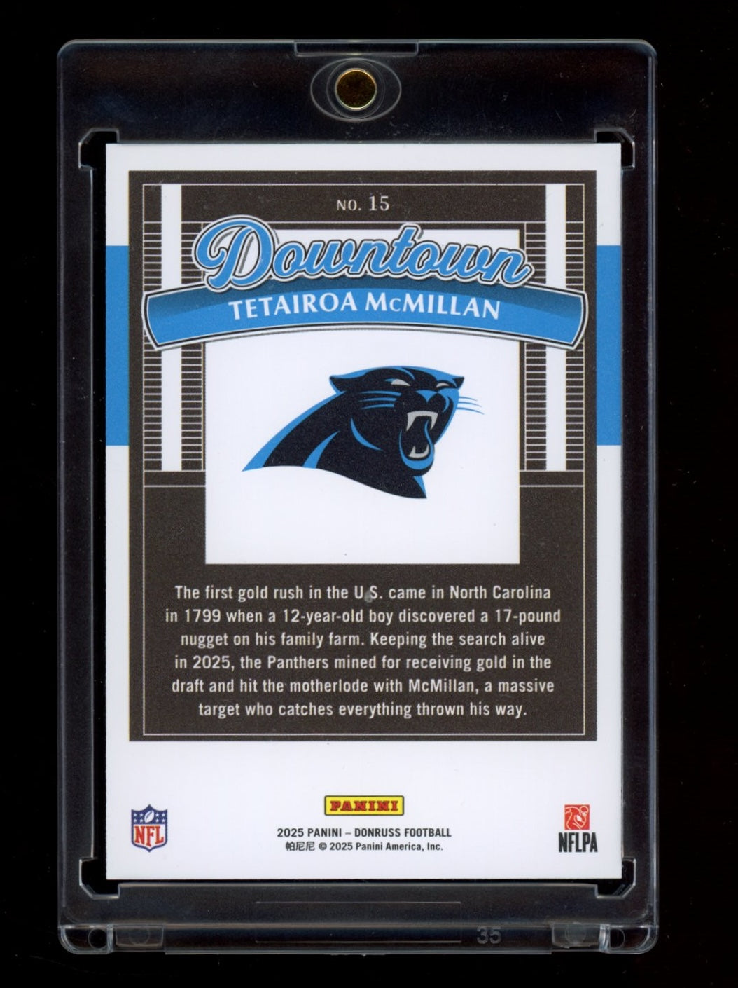 2025 Donruss #15 Tetairoa McMillan Downtown!