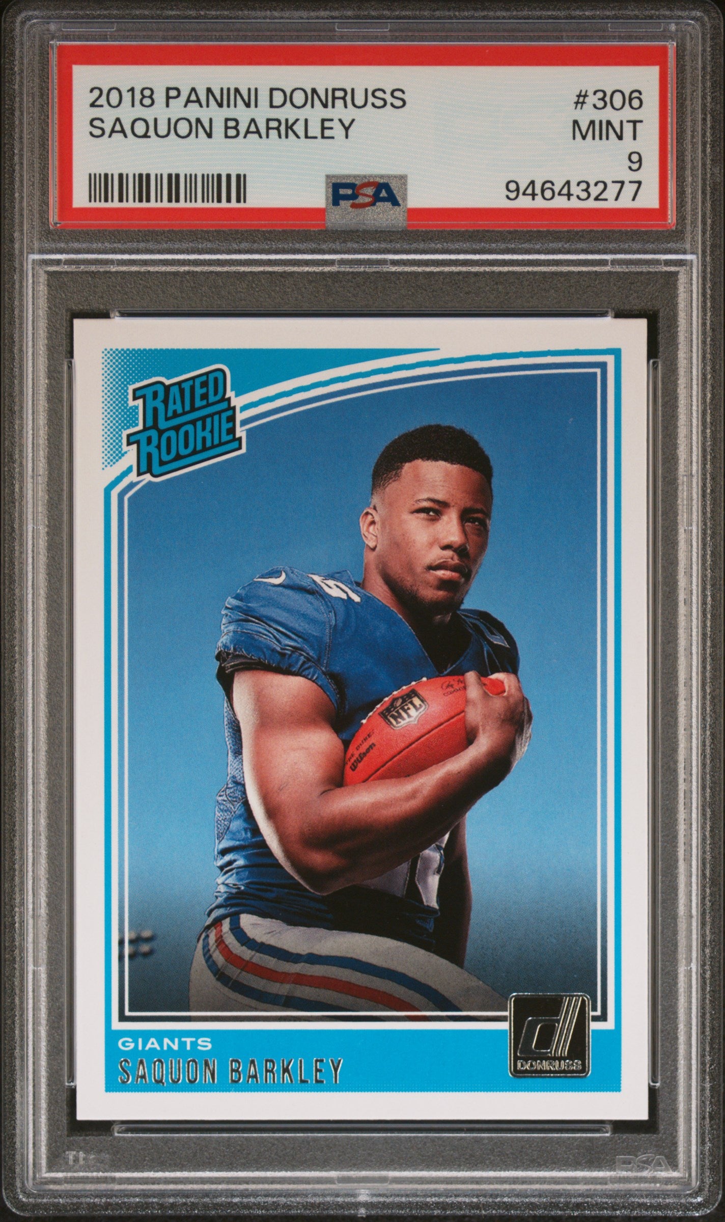2018 Panini Donruss #306 Saquon Barkley PSA 9