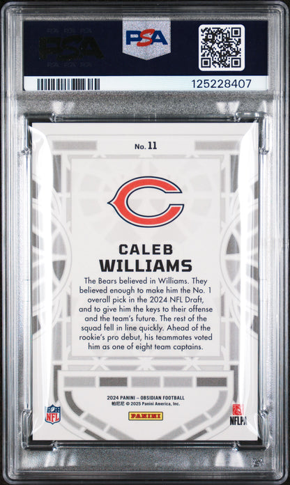 2024 Panini Obsidian Black Stained Glass #11 Caleb Williams PSA 9