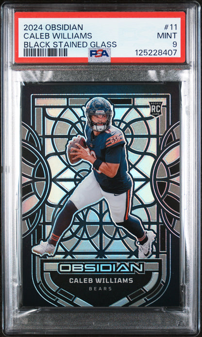 2024 Panini Obsidian Black Stained Glass #11 Caleb Williams PSA 9