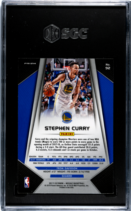 2017-18 Panini Prizm Mosaic #92 Stephen Curry SGC 9.5